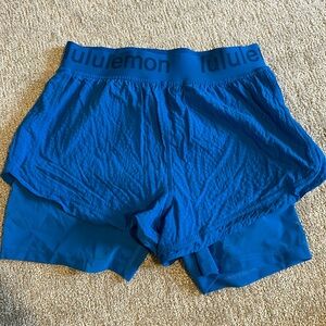 Lululemon blue running shorts